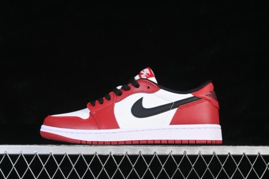 Nike Air Jordan 1 Low OG Casual Skateboarding Shoes White Red Black - HQ6998-600