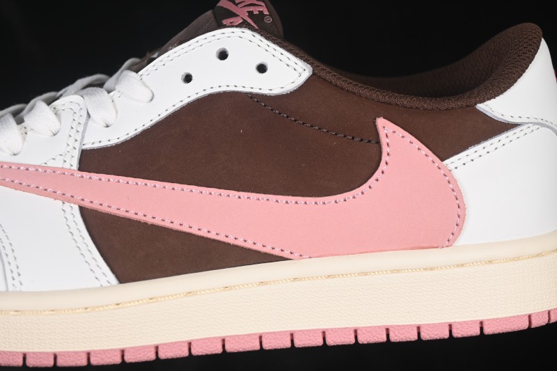 Nike Travis Scott x Air Jordan 1 Low OG Retro High-Quality Sneakers with Reverse Swoosh Design - DZ4137-206