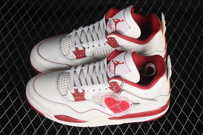 Nike Air Jordan 4 Retro 'Valentine's Day' Mens Womens Basketball Shoes with Premium Suede Upper - HV0823-108