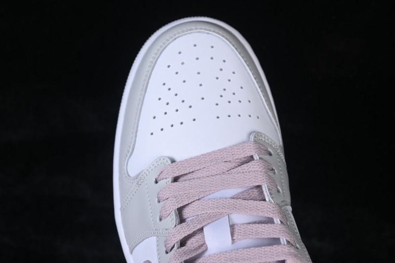 Nike Air Jordan 1 Low AJ1 Casual Skateboarding Shoes in White and Pink - DC0774-606
