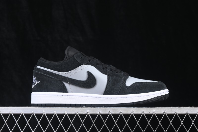 Nike Air Jordan 1 Low Retro Basketball Shoes with Classic Black and Grey Colorway - 553558-048