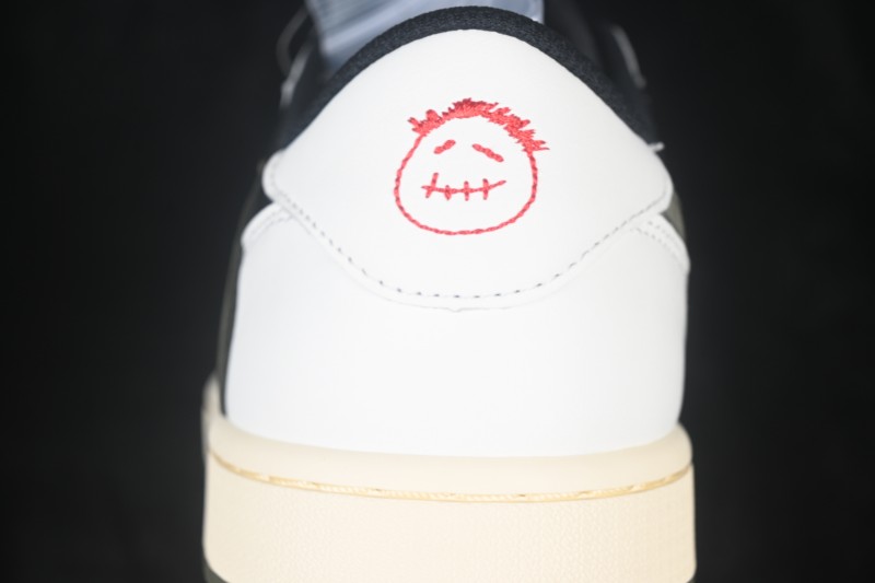 Nike Travis Scott x Air Jordan 1 Low OG Sneakers with Reverse Swoosh Design - DZ4137-106