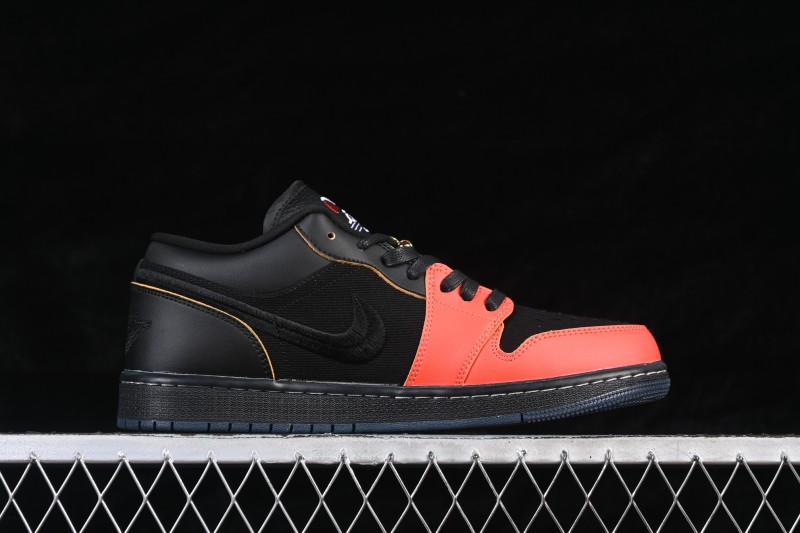 Nike Air Jordan 1 Low AJ1 Basketball Sneakers with Black Cherry Red Colorway - IQ3460-010