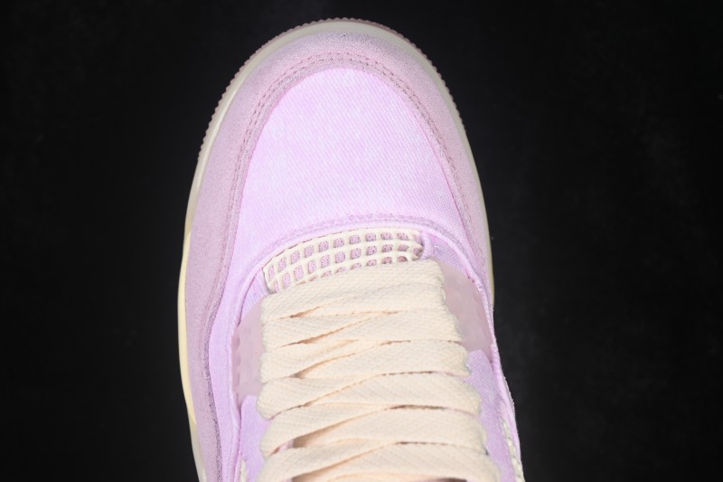 Nike Air Jordan 4 Retro 'Iced Carmine' Denim Basketball Shoes with Soft Pink Upper - IB6716-600