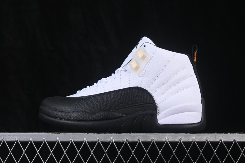 Nike Air Jordan 12 Retro Taxi Basketball Shoes with Gold Eyelets - CT8013-117