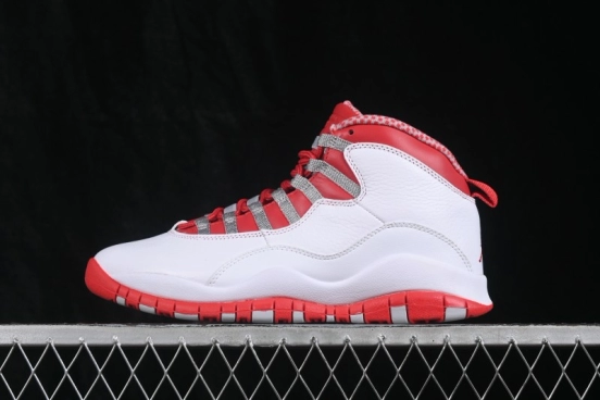 Nike Air Jordan 10 Retro Red Steel Basketball Shoes with Iconic Design - 310805-161