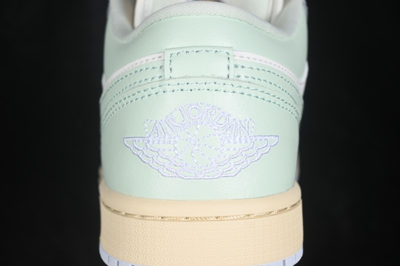 Nike Air Jordan 1 Low Retro Basketball Sneakers with Light Blue Color Blocking and Low-Top Casual Design - DC0774-108