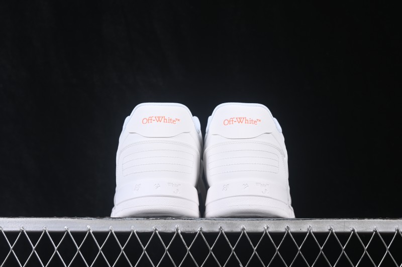 Off-White Out Of Office Low-Top Casual Sneakers in White with Orange Arrow - AJD4