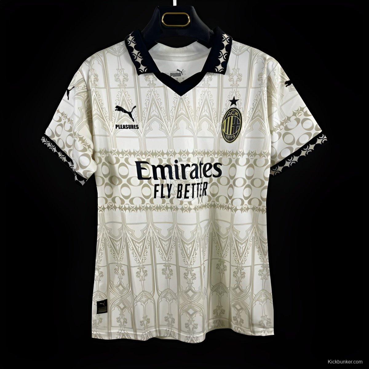 23/24 Women AC Milan x PLEASURES Forth White Jersey