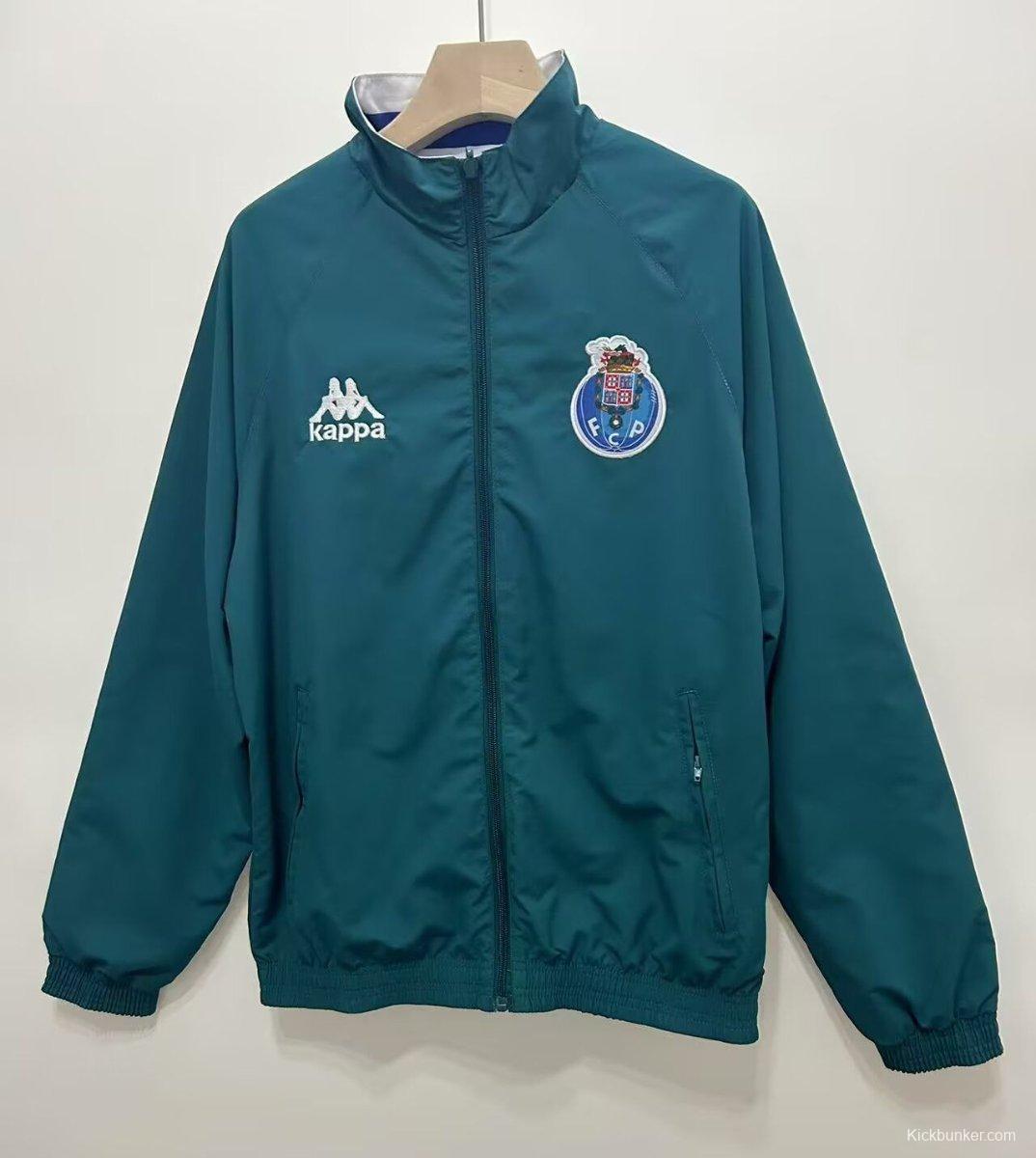 24/25 Porto Dark Cyan/White/Blue Reversible Windbreaker