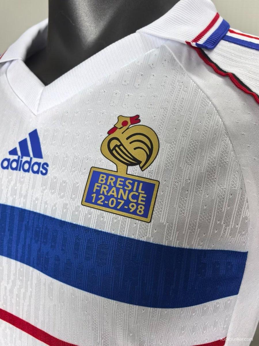 Player Version Retro 1998 France Away White Jersey