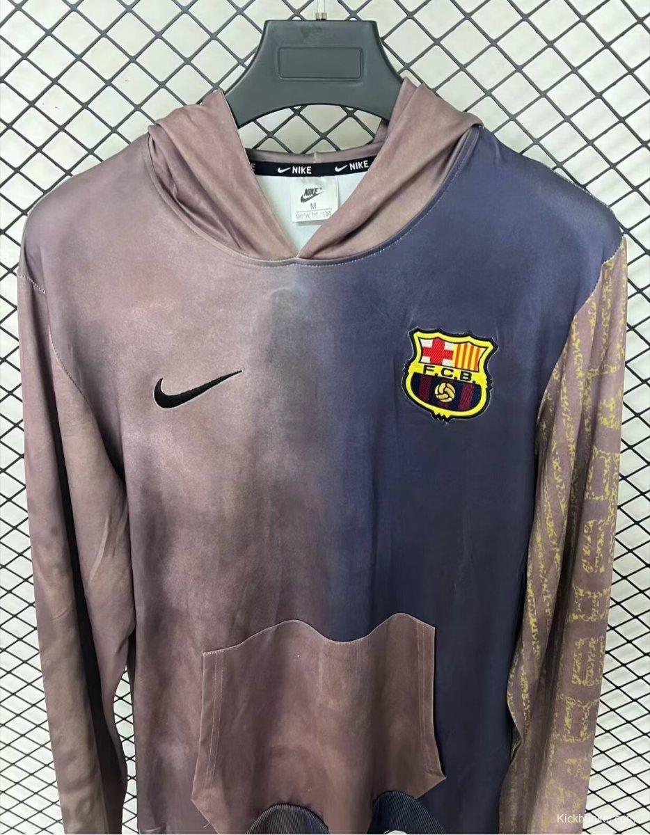 25/26 Travis Scott x Nike x FC Barcelona Split-Dye Crest Hoodie