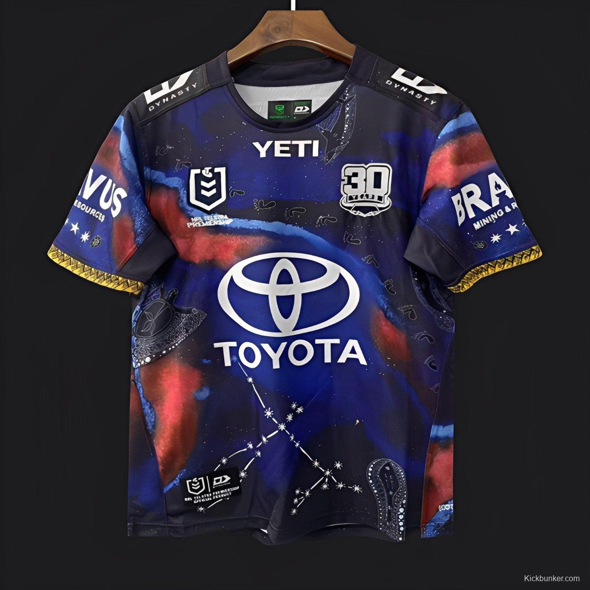 25/26 North Queensland Cowboys Navy with Indigenous Galaxy Design Jersey