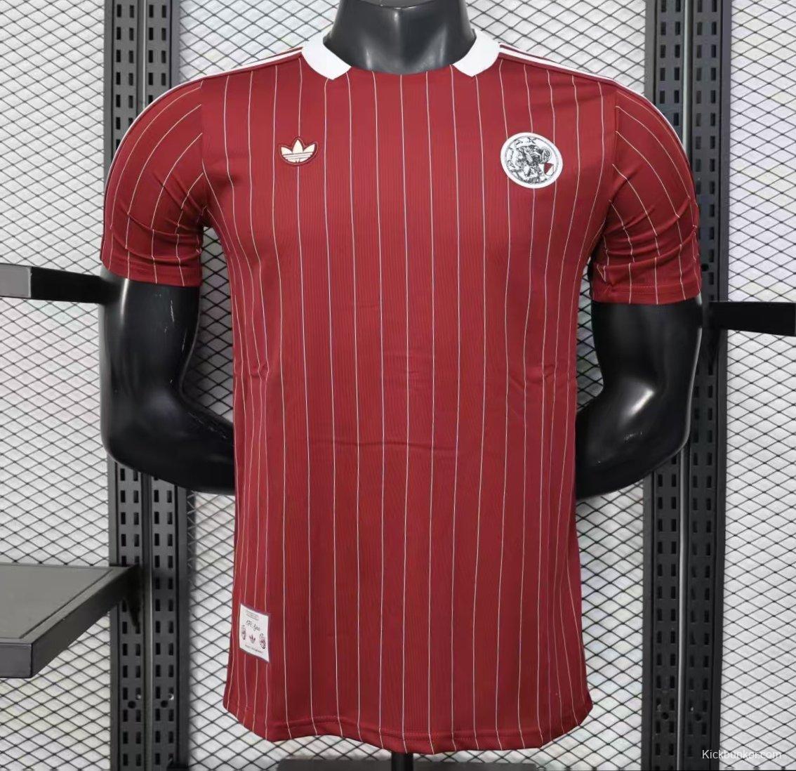 Player Version 25/26 Ajax Wine Adidas Original Casual Jersey