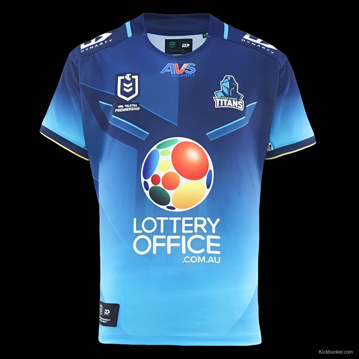 2026 Gold Coast Titans Navy to Sky Blue Gradient with Geometric Pattern Home Jersey