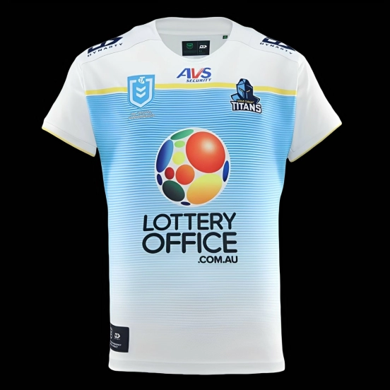 2026 Gold Coast Titans White with Sky Blue Gradient Away Jersey