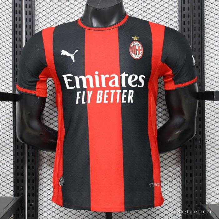 Player Version 26/27 AC Milan Red & Black Vertical Stripe Home Jersey