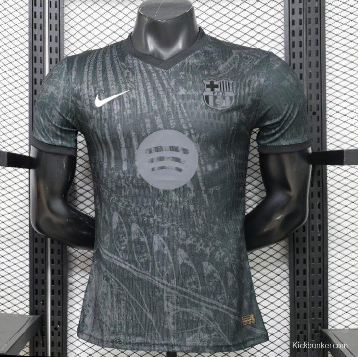 Player Version 26/27 FC Barcelona Dark Olive Green with Grunge Graffiti Third Jersey