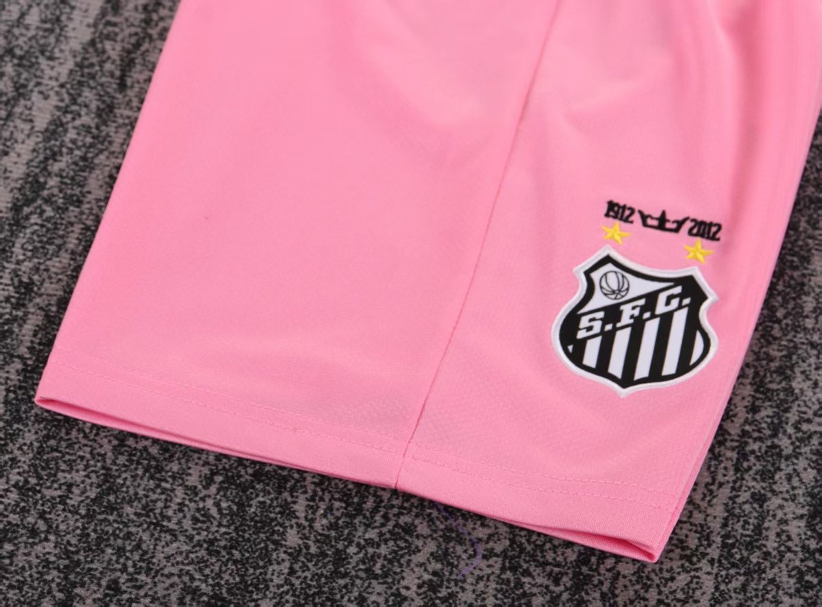 Retro 12/13 Kids Santos Away Pink Long Sleeve Jersey