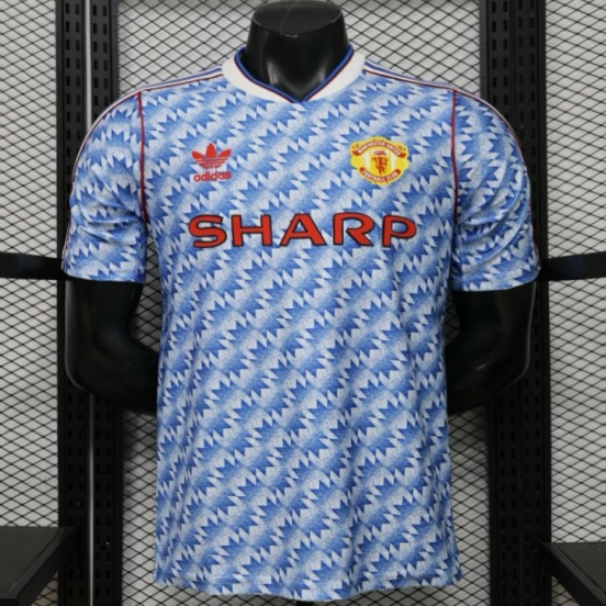 Player Version 26/27  Manchester United Away Blue Vintage Remake   Jersey
