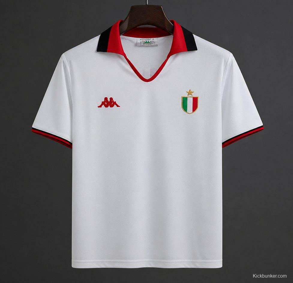 Retro 88/89 AC Miilan Away White Champion League Jersey