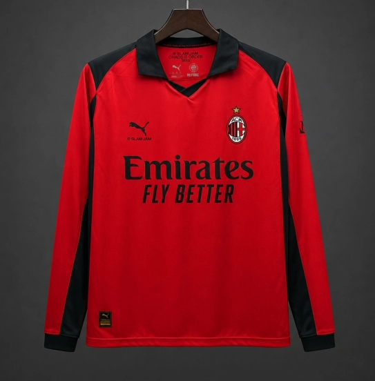 25/26 AC Milan x Slam Jam Limited Edition Long Sleeve Red Forth Jersey