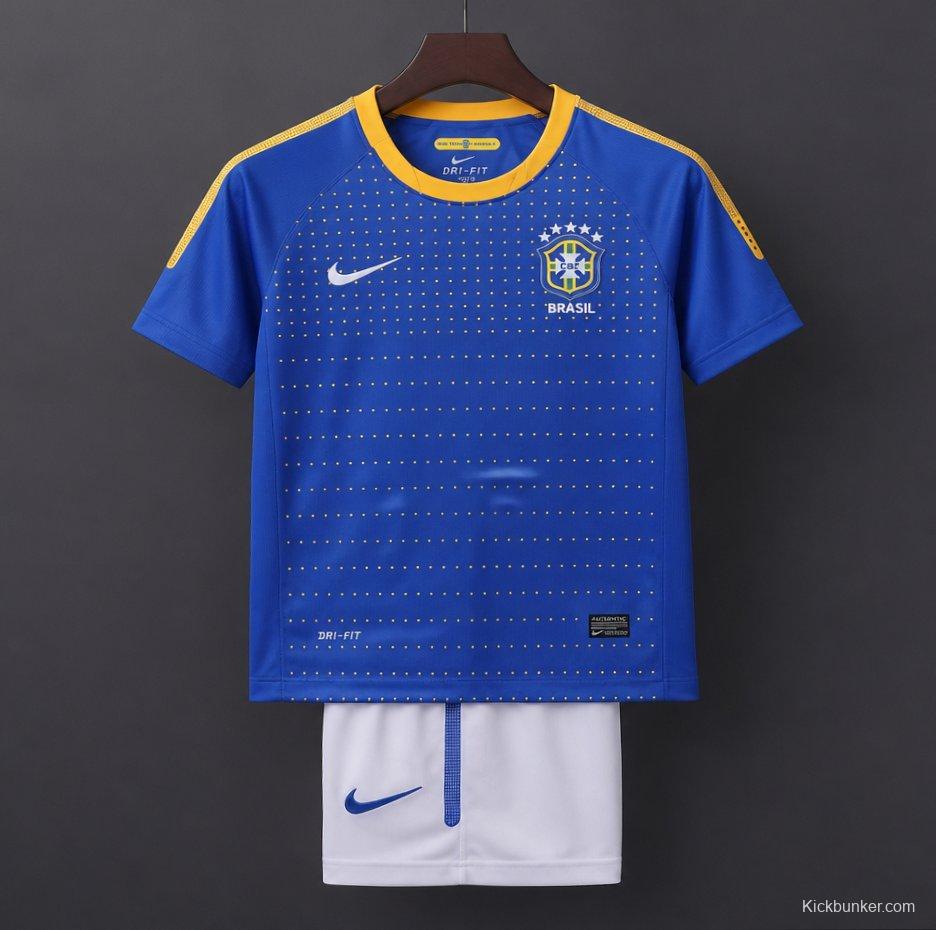 Retro 2010/11 Kids Brazil Blue & White Away Jersey