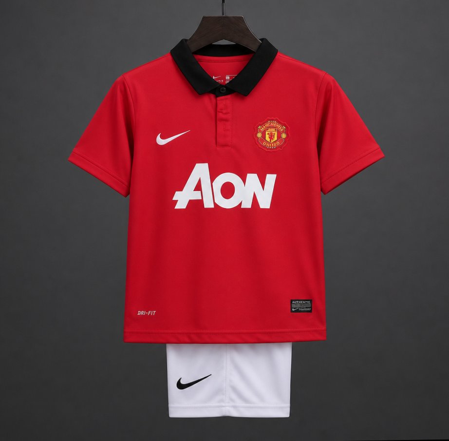 Retro Kids 13/14 Manchester United Red Home Jersey