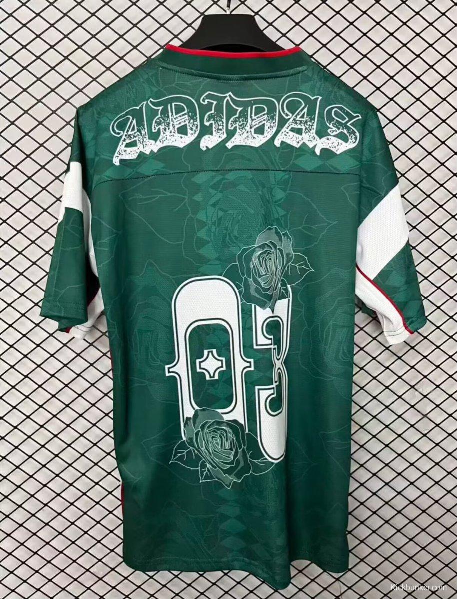26/27 Adidas Originals Roses Mesh Green Vintage Style Jersey