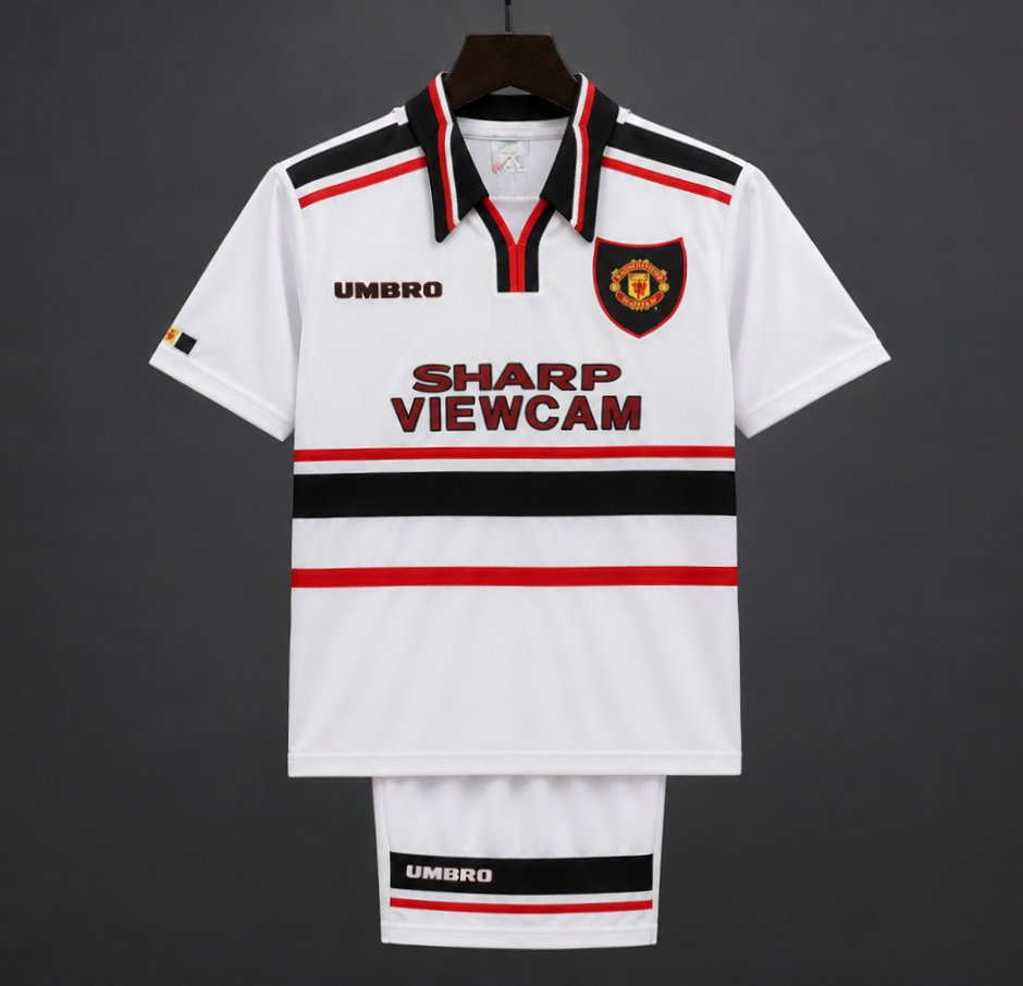 Retro Kids 98/99 Manchester United White Away Jersey