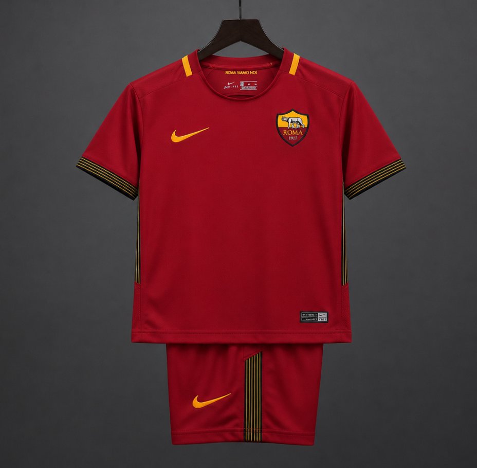 Retro Kids 17/18  AS Roma Home Jersey