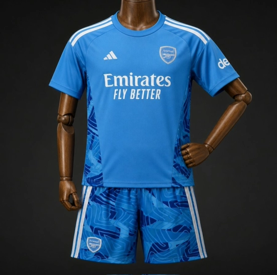 26/27 Kids Arsenal Away Blue Goalkeeper Jersey