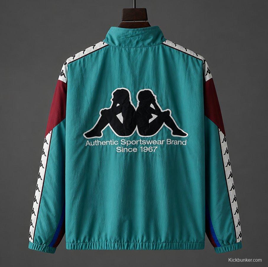 Retro 1967 Barcelona Teal & Blue & Burgundy Kappa Windbreaker Jacket