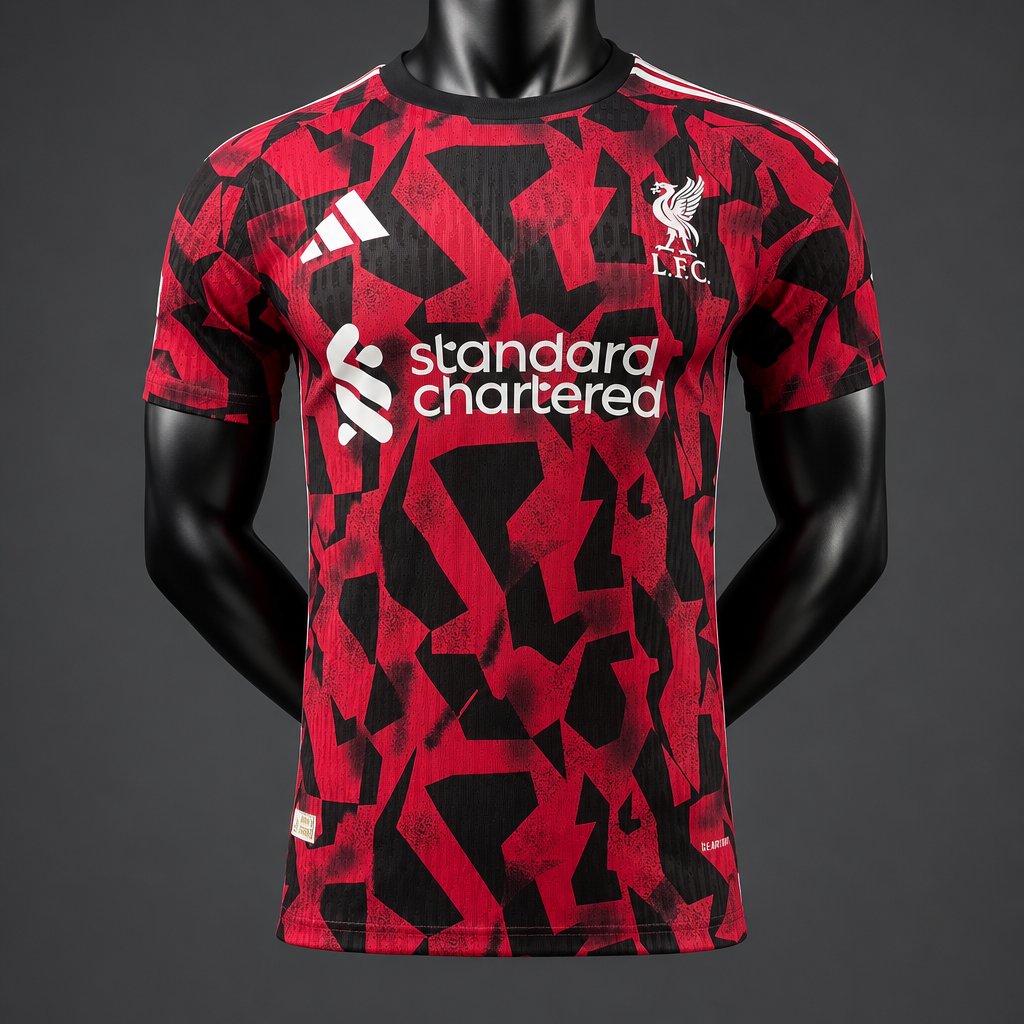 Player Version 26/27 Liverpool Red & Black Geometric Pattern Pre-Match Training Jersey