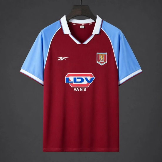 Retro 08/09 Aston Villa Claret & Sky Blue Home Jersey