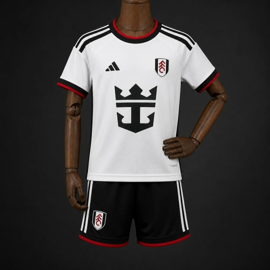 26/27 Kids  Fulham Home White Kit Jersey