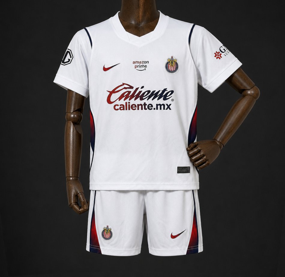 26/27 Kids Chivas Away White Kits Jersey