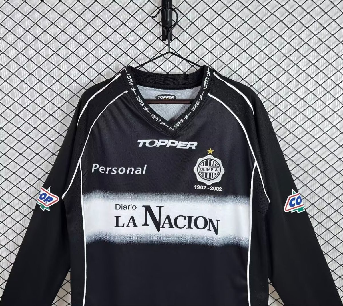 Retro 01/02 Club Olimpia Away Black Centenary Long Sleeve Jersey