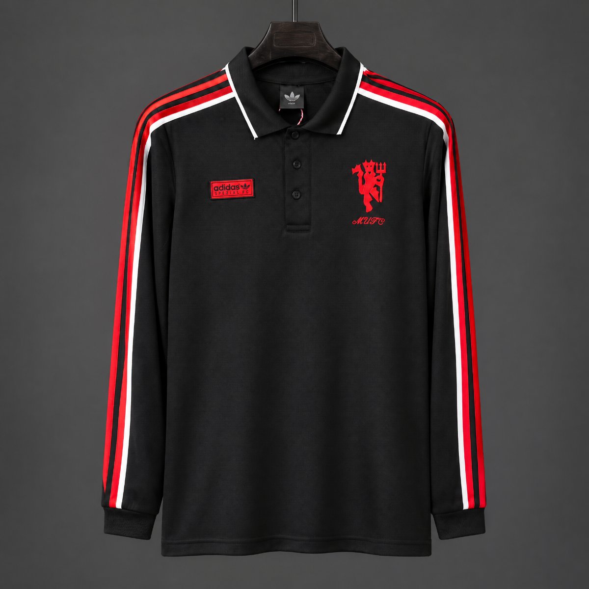 26/27 Manchester United Adidas Spezial Black Long Sleeve Polo Jersey
