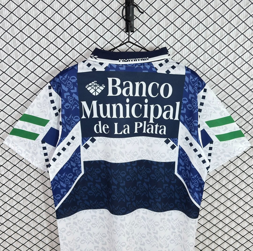 Retro 96/97 La Plata Home White Blue Jersey